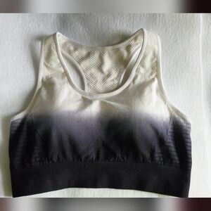 ZYIA Black and White Ombre Sports Bra